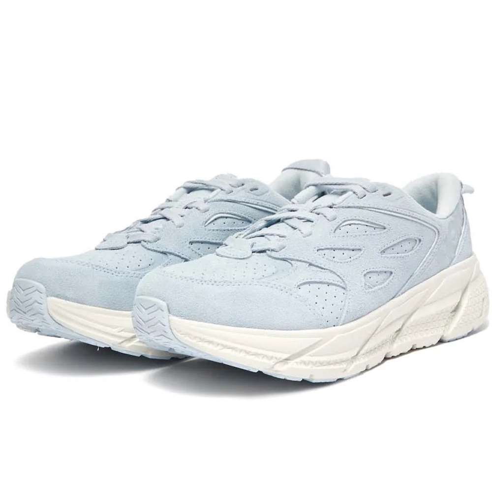 NWT Hoka Clifton L Suede in Country Air / Bit of Blue UNISEX Shoes Leather Cabob